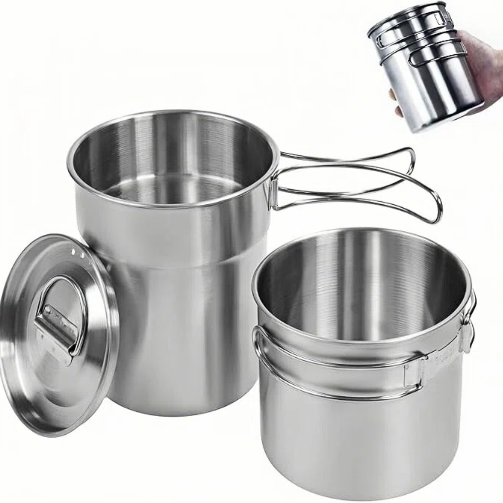Camping Cooking Pot Stainless Steel - 접이식 캠핑컵 머그컵 캠핑 냄비 조리기구