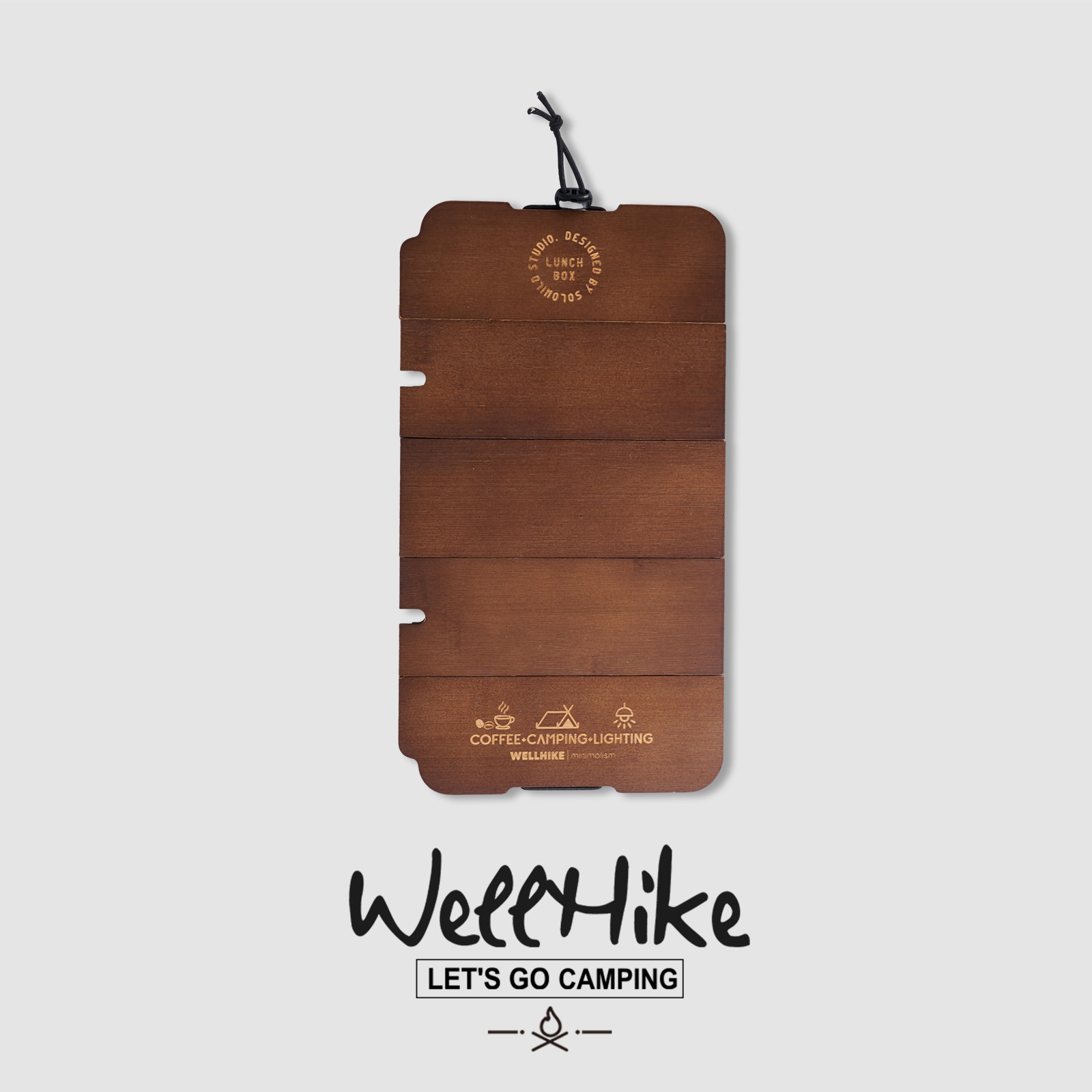 Camping Cooking Box - WELLHIKE 도시락 상자 5단 접이식 나무판