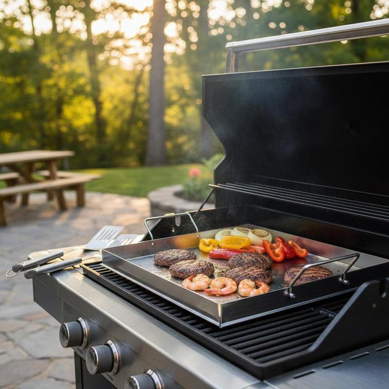Camping Cooking Pot Stainless Steel - 범용 플랫탑 그리들 18x16인치 캠핑, 테일게이팅