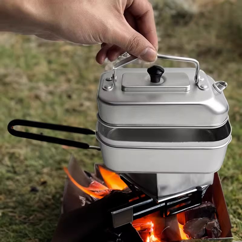 Camping Cooking Pot Stainless Steel - 초경량 휴대용 피크닉 캠핑 관광 주전자,
