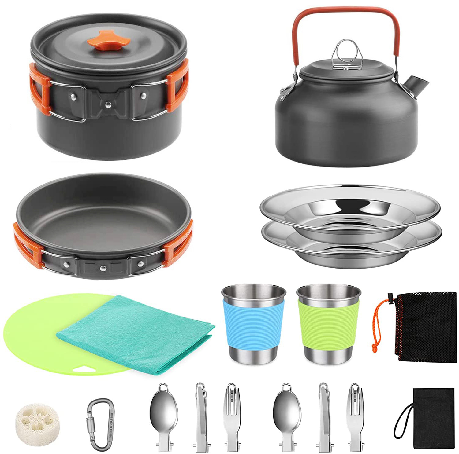 Camping Cooking Pot Stainless Steel - 2~3인용 캠핑 조리 세트 알루미늄 냄비