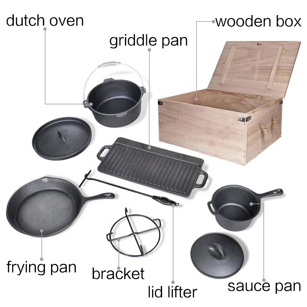 프리시즌드 바베큐 헤비듀티 아웃도어 캠핑 7종 주철 조 - Camping Cooking Dutch Oven 리뷰 및 가격