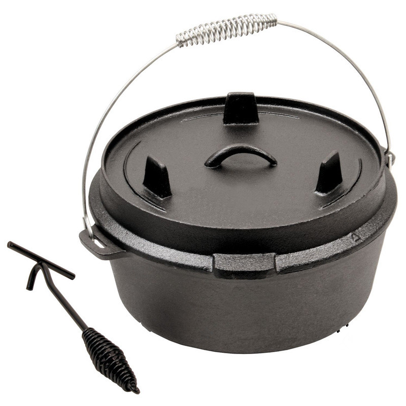 25cm 캠프 더치 오븐 사전 양념된 주철 뚜껑 캠핑  - Camping Cooking Dutch Oven 리뷰 및 가격