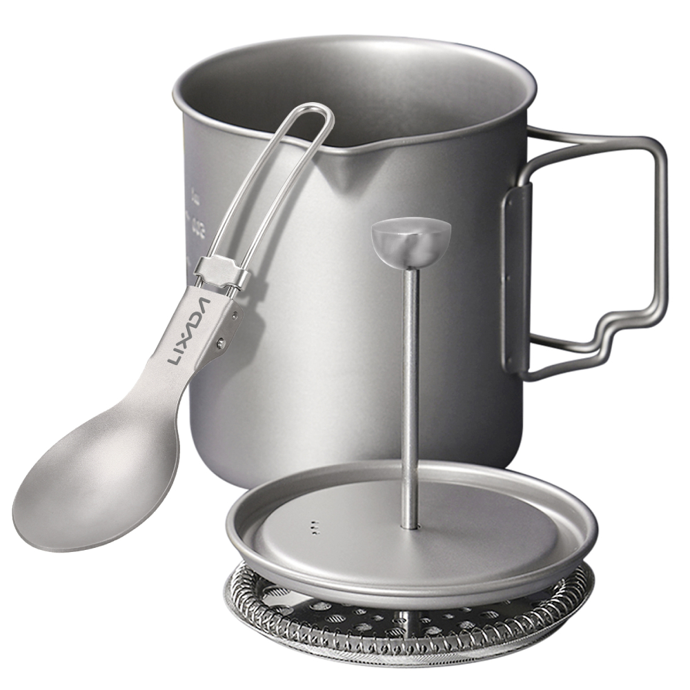 Lixada 티타늄 커피 컵 머그잔, 프렌치 프레스 포 - Camping Cooking Pot Stainless Steel 리뷰 및 가격