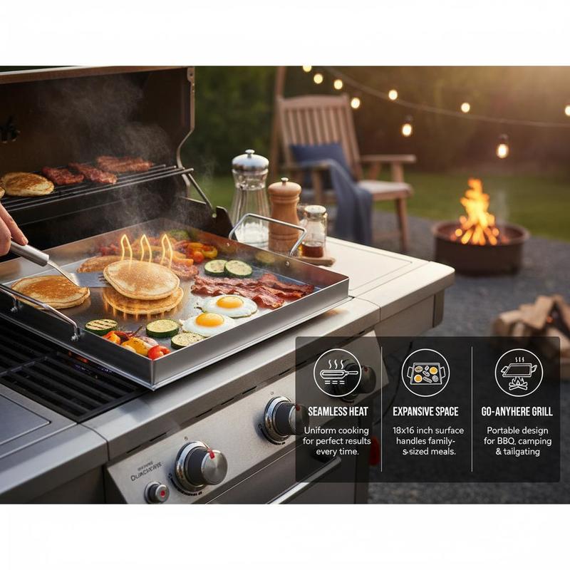 범용 플랫탑 그리들 18x16인치 캠핑, 테일게이팅 파 - Camping Cooking Pot Stainless Steel 리뷰 및 가격