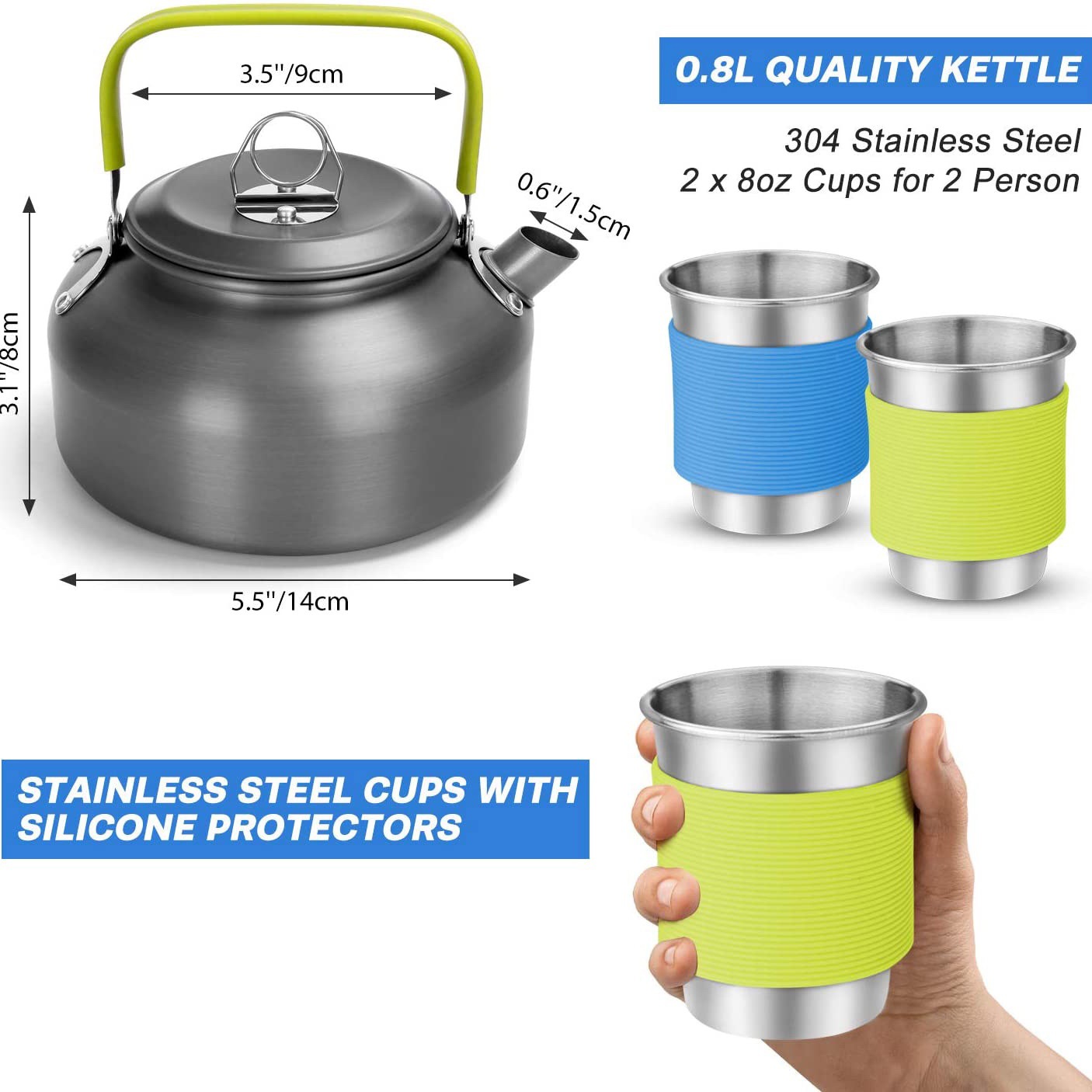 2~3인용 캠핑 조리 세트 알루미늄 냄비 프라이팬 스테 - Camping Cooking Pot Stainless Steel 리뷰 및 가격