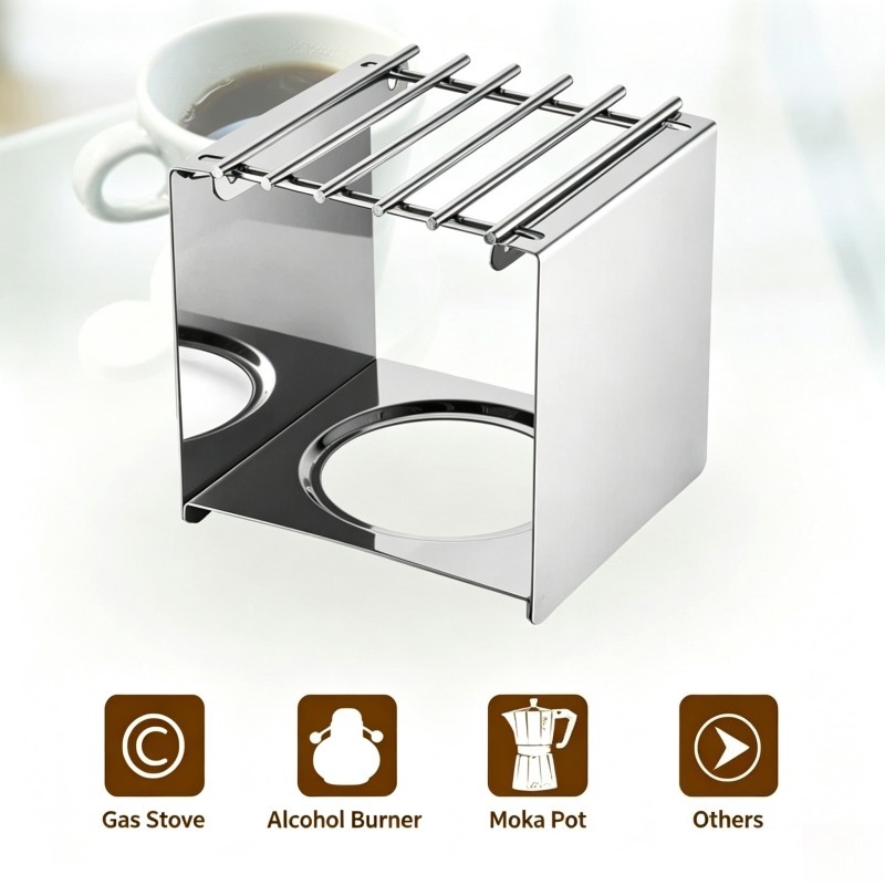 스테인리스 스틸 사각 커피 스토브 스탠드, 모카 포트  - Camping Cooking Pot Stainless Steel 리뷰 및 가격