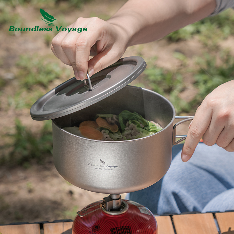 Boundless Voyage 티타늄 캠핑 냄비, 뚜껑 - Camping Hiking Cooking 리뷰 및 가격