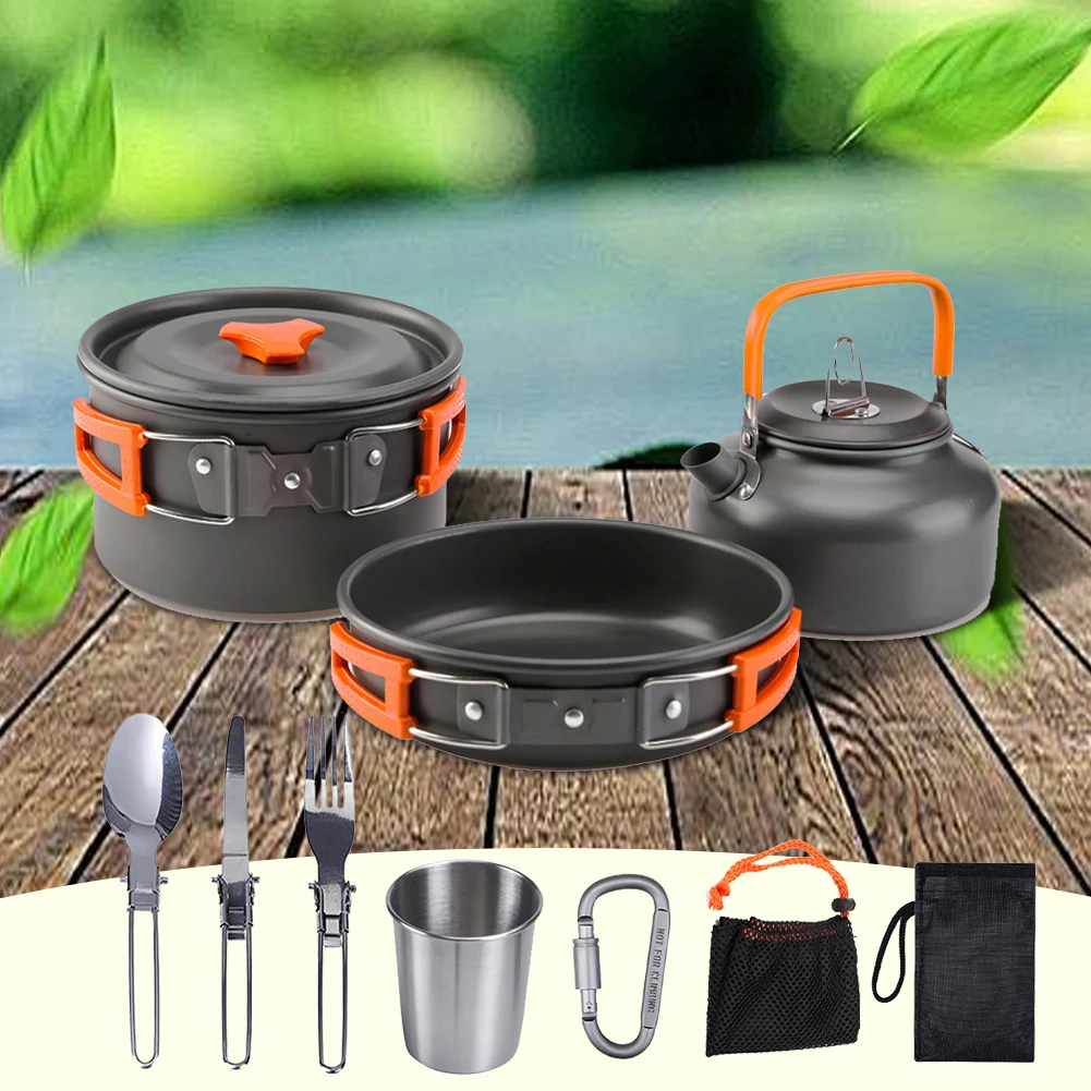 캠핑 조리기구 세트 주전자 냄비 프라이팬 휴대용 접이식 - Camping Hiking Cooking 리뷰 및 가격