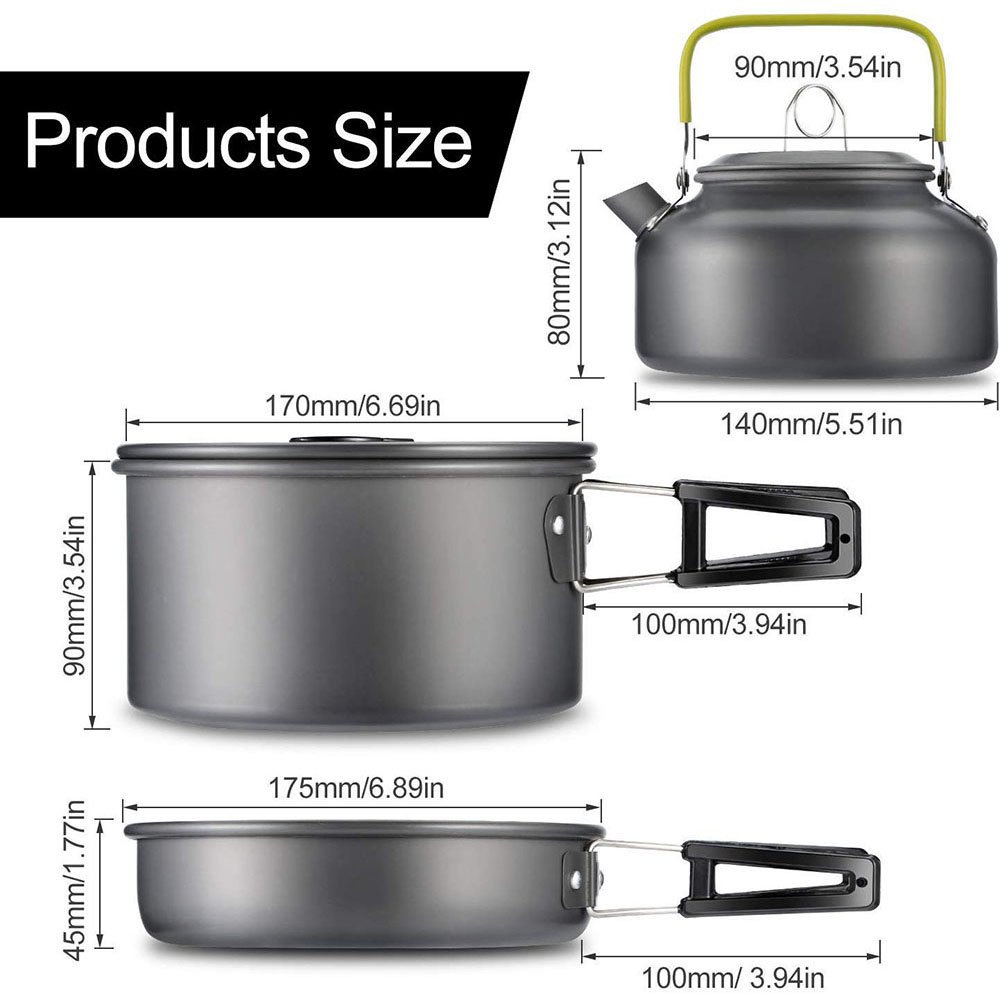 알루미늄 합금 소재로 제작된 야외 캠핑 조리기구 세트, - Camping Cooking Pot Stainless Steel 리뷰 및 가격