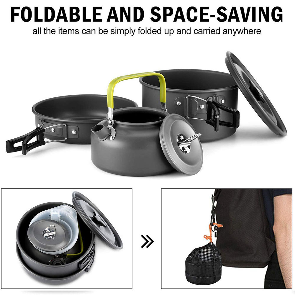 알루미늄 합금 소재로 제작된 야외 캠핑 조리기구 세트, - Camping Cooking Pot Stainless Steel 리뷰 및 가격